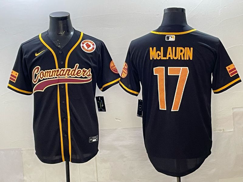 Men 2025 Nike Washington Commanders #17 Mclaurin Black 3th generation Joint Name Limited NFL Jersey 007